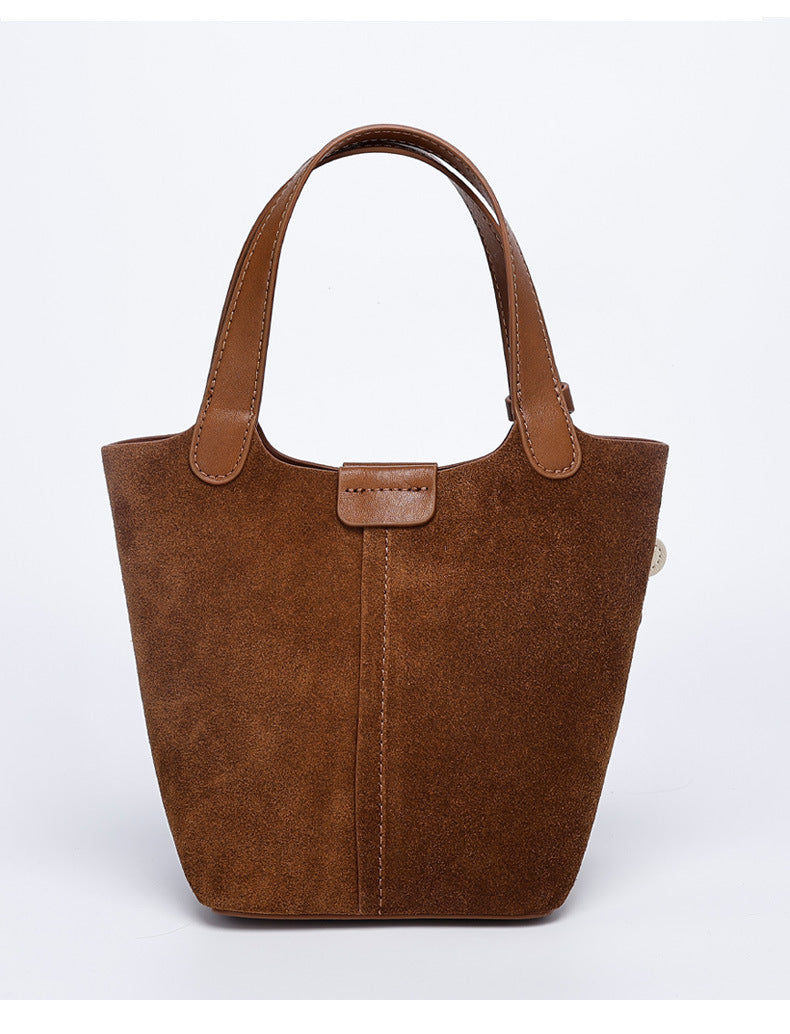 European and American Retro Melad Niche Matte Handheld Bucket Bag Fashion Women's Bag Light Luxury Single Shoulder Crossbody Bag