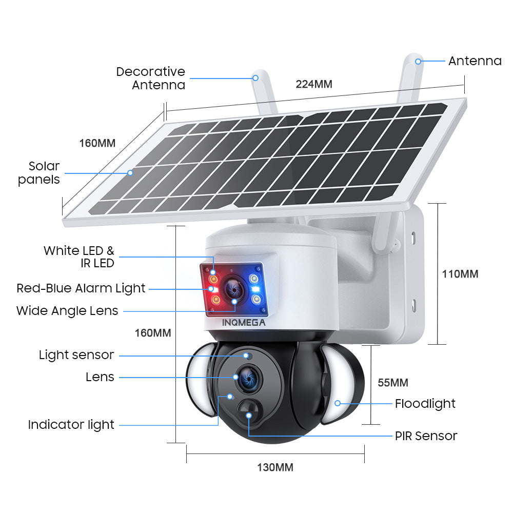 Private Model4G Solar-powered Camera600Wan Camera HD Outdoor Wireless WiFi Infrared Monitoring