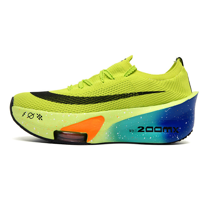 2025Autumn New High Elastic Double Mesh Breathable Sports Shoes Air Cushion Shock Absorption Full Palm Carbon Plate Couple Racing Running Shoes