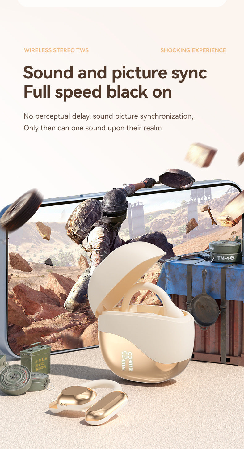 M62Popular AI Translation Bluetooth Earphones Bone Conduction Ear Hook Digital Display Long Battery Life Wireless Bluetooth Earphones