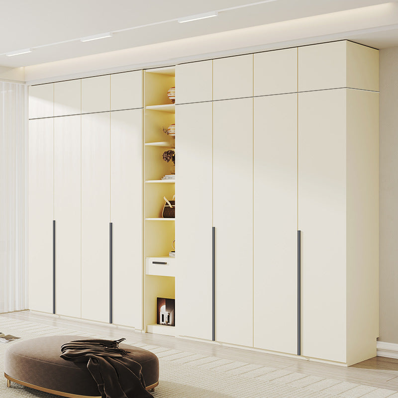 Solid Wood European Pine Board One-Door to Ceiling Ultra-High Combination Wardrobe Simple Modern2.5/2.6/2.7/2.8/3.0m Rice