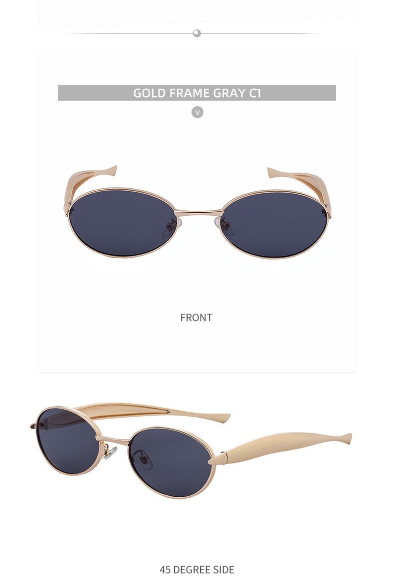 Oval Sunglasses for Women2025New European and American Style Personality Sunglasses with High-end Feel, Sun Protection, Trendy Fashion Glasses