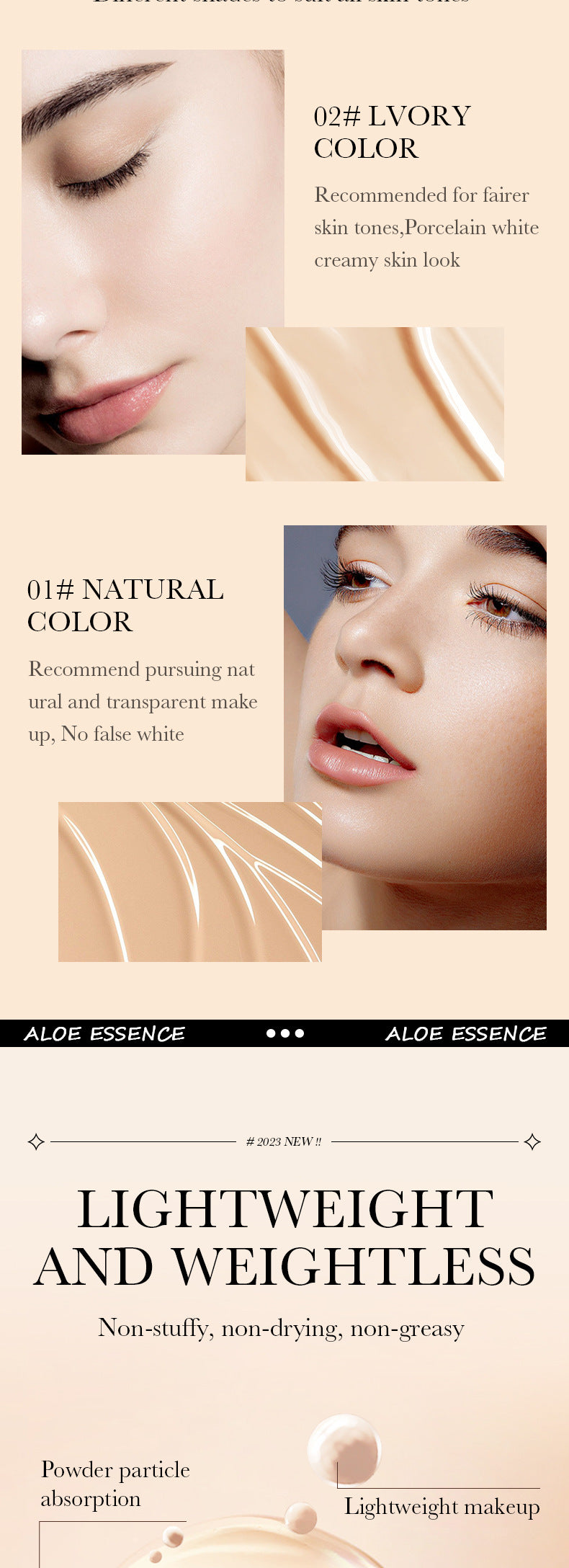 Makeup SADOER Aloe Vera Foundation Liquid Long-lasting Clear Concealer Non-cakey  Wholesale