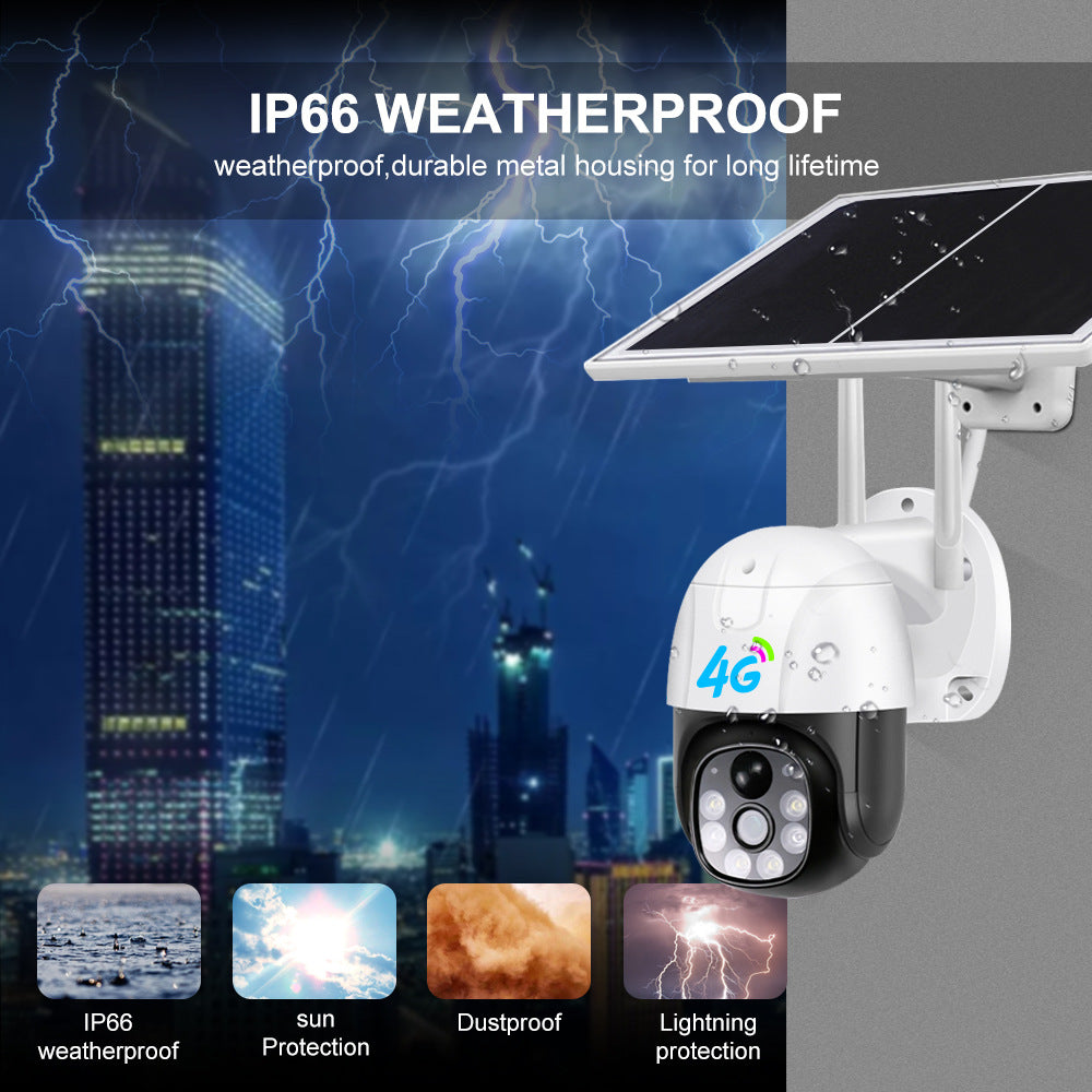 V380Solar Energy4G Camera 1080P High-definition Outdoor Wireless Remote Low-power Surveillance Camera Dome Camera