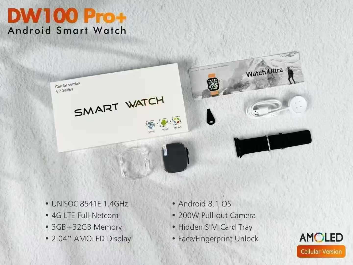 DW100 Pro+Smart Watch5G Plug-in Card Full Netcom and Shuncheng Fingerprint Unlock Recognition Video Call Photography