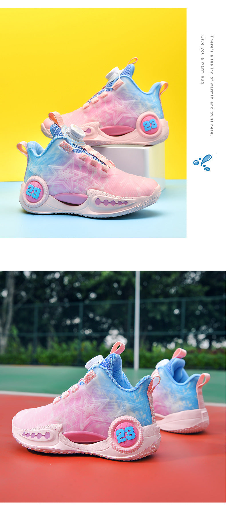 New Girls Light Elastic Damping Children's Shoes Boys Rotating Buckle Luminous fashion Casual Sports Children's Basketball Shoes