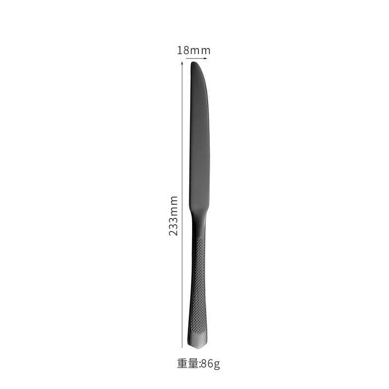 201Stainless steel tableware hotel high-end cutlery set24Set of Restaurant Star Point Steak Knife and Fork Set