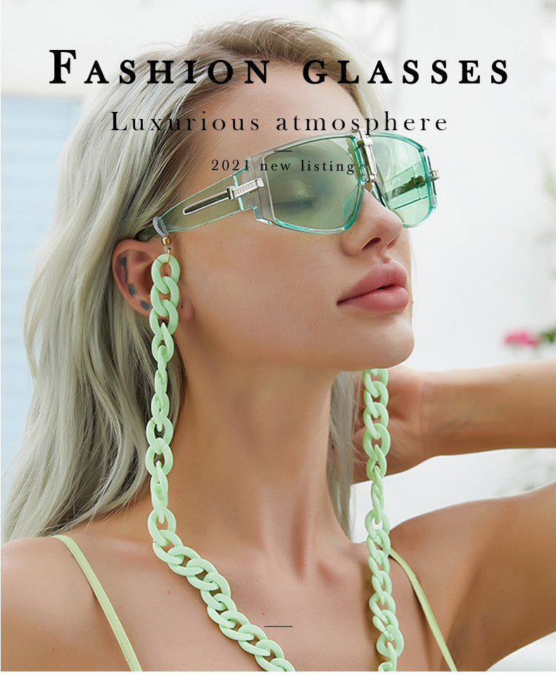 Sunglasses for Women Korean Style Chain Sunglasses Trendy sunglasses European and American Fashion Outdoor Street Style Glasses shade