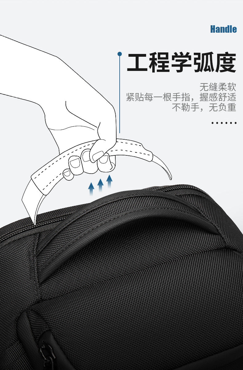 OZUKO Men's Chest Bag Waterproof Large Capacity Multifunctional Crossbody Bag Trendy Portable Lightweight High-end Feel Single Shoulder Bag