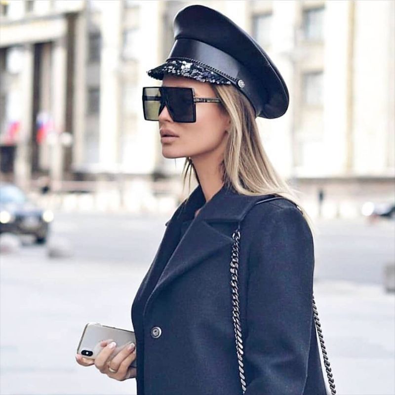 Large Frame UV Protection Sunglasses17059European and American Fashion Internet Celebrity Sunglasses for Women Trendy sunglasses