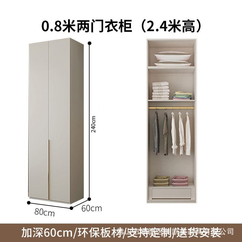 Solid Wood Door-to-Top Wardrobe for Home Bedroom Modern Simple European Pine Cream Style Combination Storage Skin Feel Wardrobe