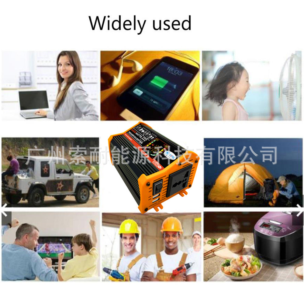 Vehicle Inverter500W 12V Turn110V/220V Intelligent Digital Display Double USB inverter Export