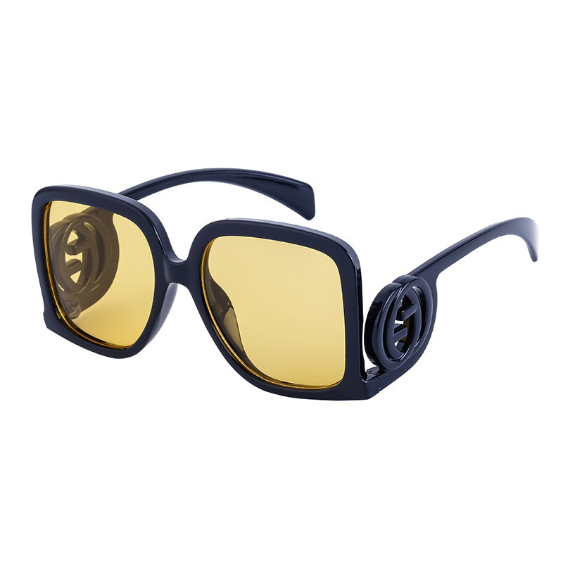European and American fashion large frame sunglasses for women with a high-end feel INS Wind Sunglasses Sun Protection No Makeup Glasses Square Frame sunglasse