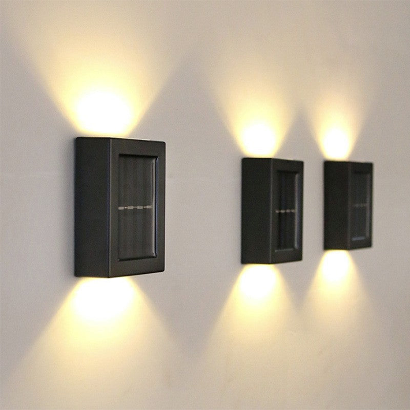Outdoor Solar Light Wall Decoration Lighting Waterproof Courtyard Garden Wall Decoration Light Up and Down Lighting2led