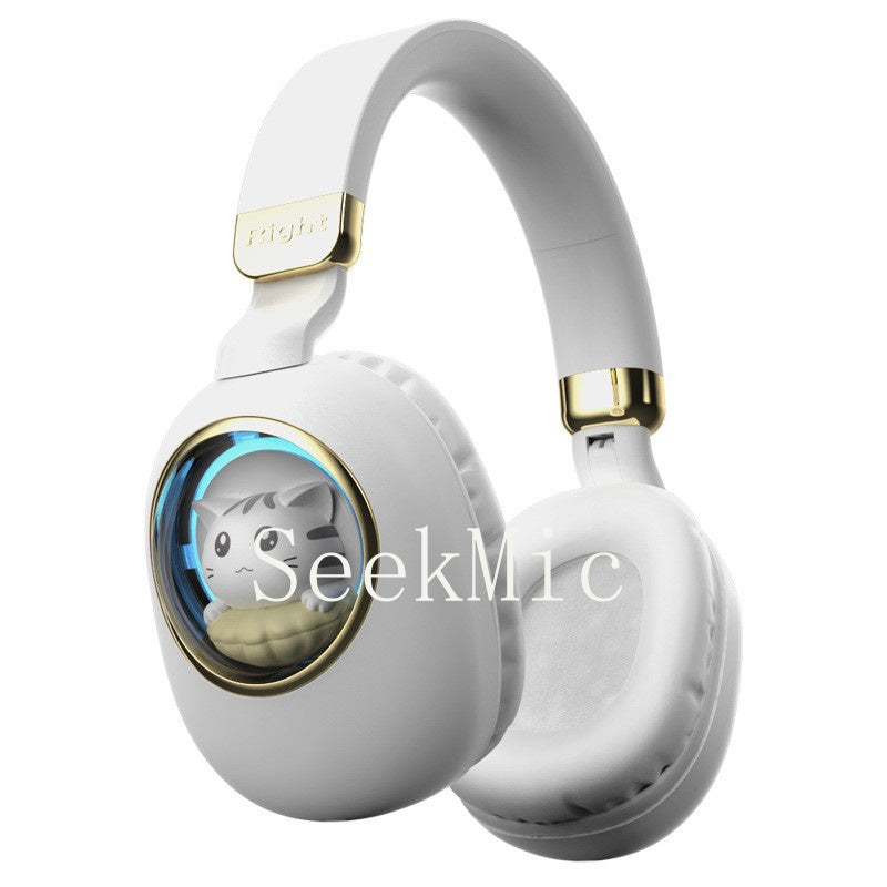 Head-mounted Bluetooth Wireless Earphones Cute Cartoon Cat Full Ear Long Battery Life Support Customization Noise Reduction Cat Ear