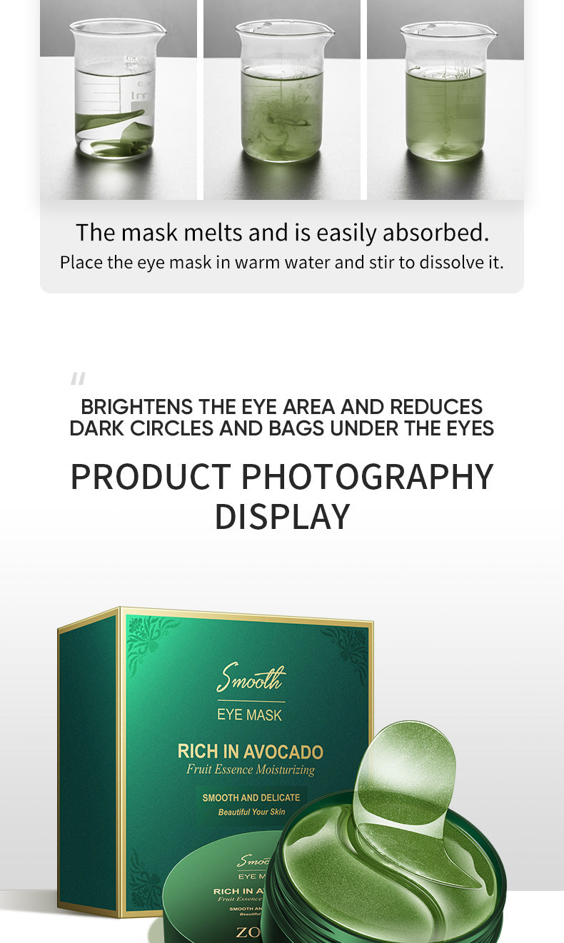 Eye Mask ZOZU Golden Avocado Moisturizing and Hydrating   foreign trade skincare products live wholesale