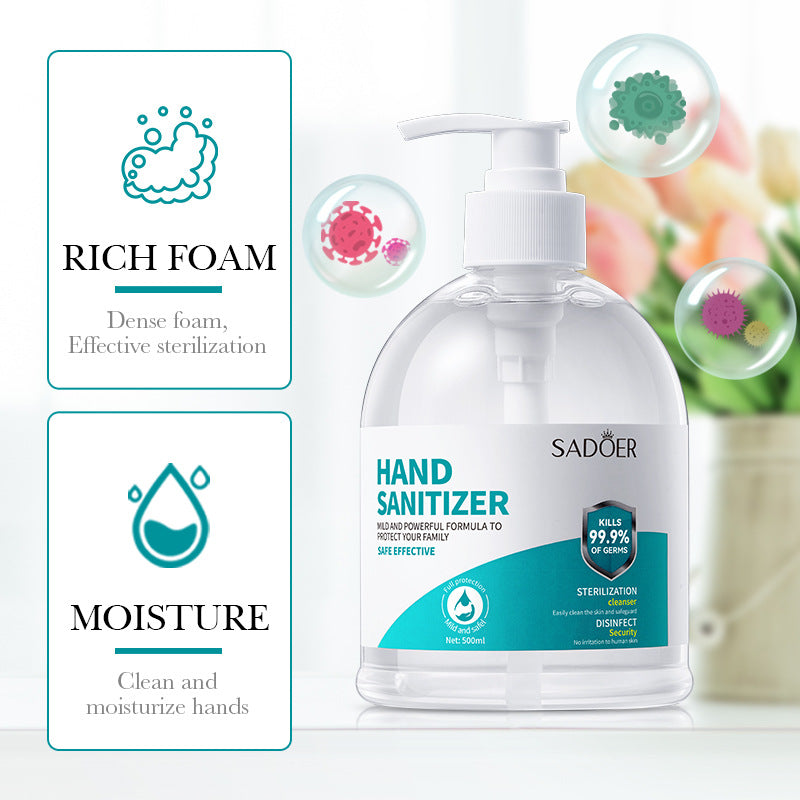 All English Hand Sanitizer500ml SADOER Foam Deep Cleansing Large Capacity  Foreign Trade Wholesale