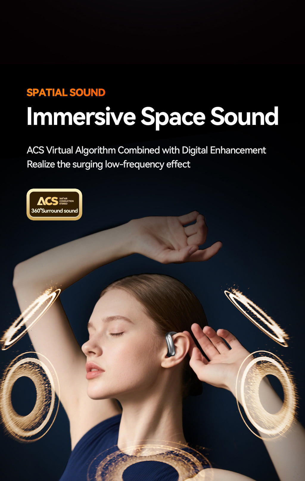 2025New M145Bluetooth ear-hook headphones with digital display OWS In-ear ultra-long battery life earphones private model