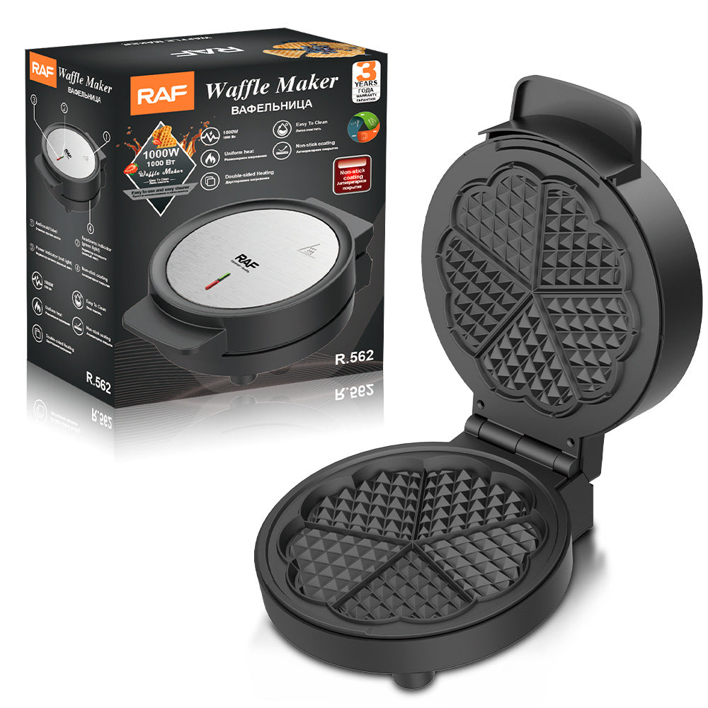 RAF European and American Household Breakfast Machine Waffle Maker Fully Automatic Mini Double-Sided Heating Electric Griddle Light Food Machine