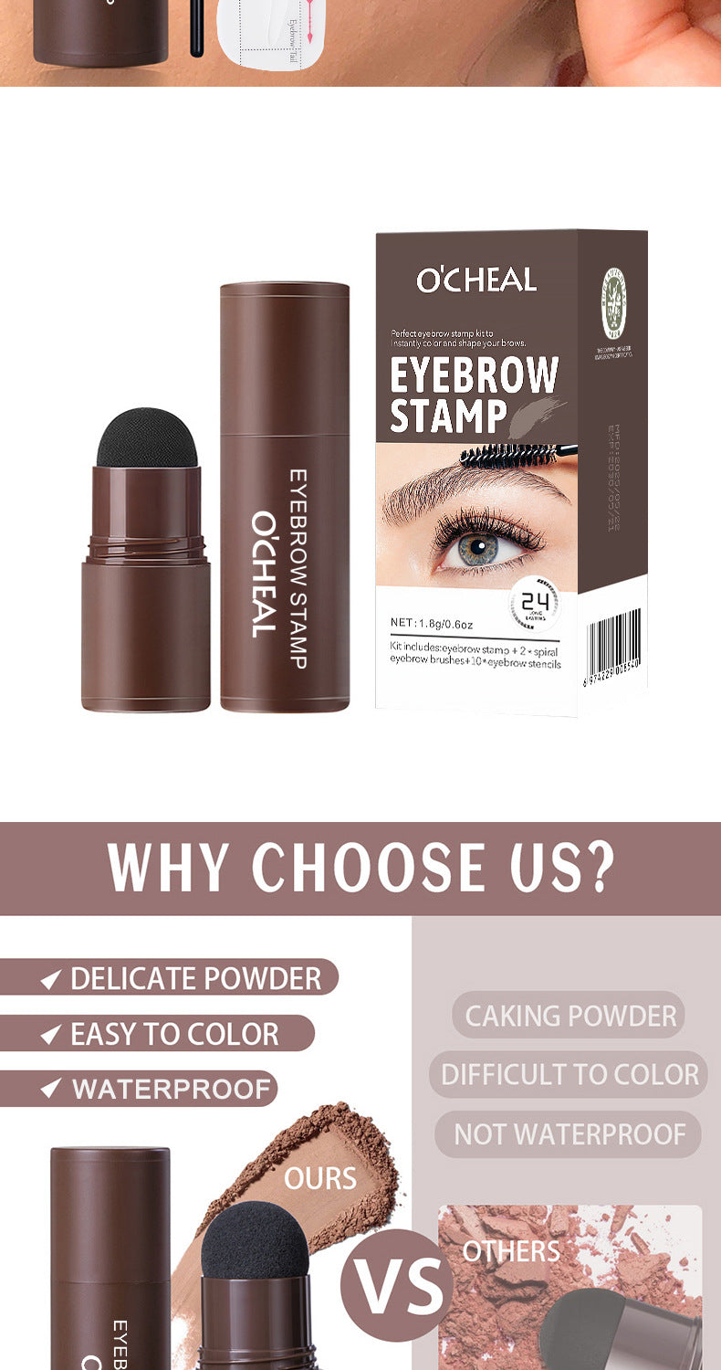 AliExpress Ouqianya Eyebrow Powder Stick Stamp with Eyebrow Card+Eyebrow Brush Long-lasting Multi-functional Eyebrow Dye Cream1.8g