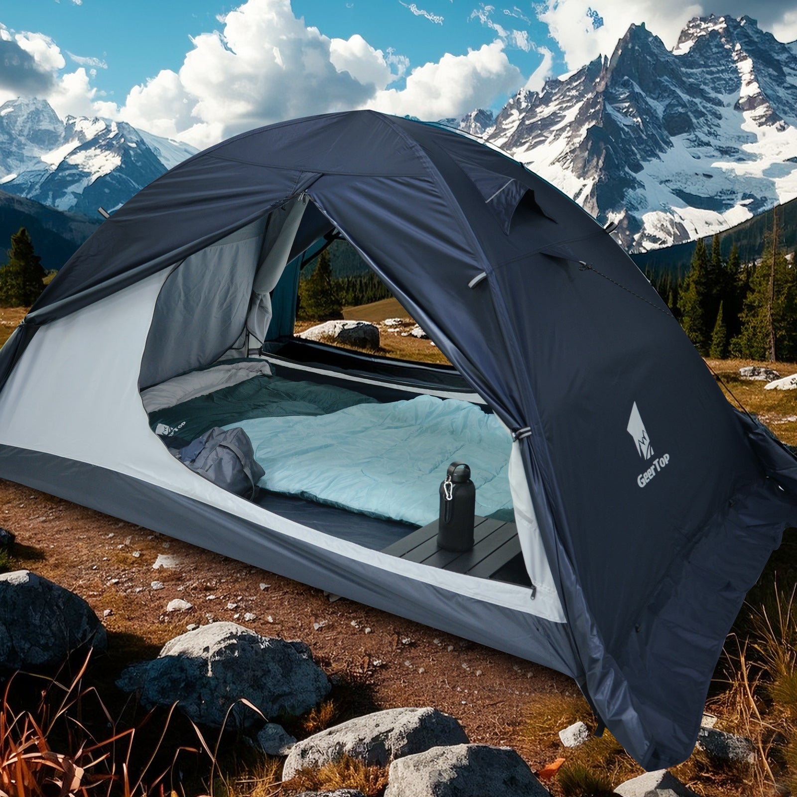 Jituo New Lightweight Tent Outdoor Camping Gear Hiking Aluminum Pole Mountaineering Tent Rainproof Camping Equipment