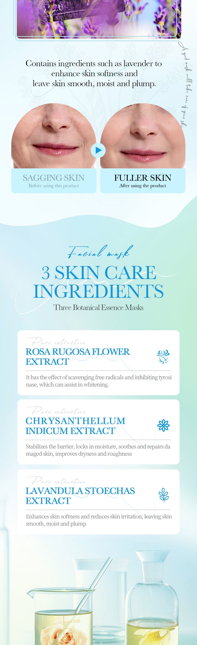 Plant Face Mask25g ZOZU Lavender Hydrating Moisturizing Chamomile Cross-Border Enmu Wholesale