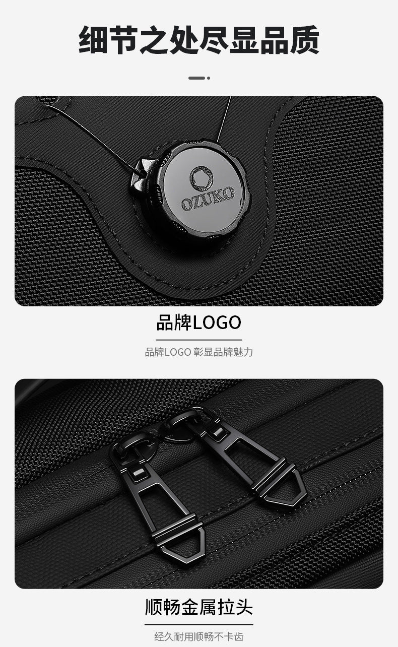 OZUKO Men's Chest Bag Crossbody Waist Bag Multifunctional Tactical Waterproof Portable Outdoor Cycling Trendy Brand High-end Bag