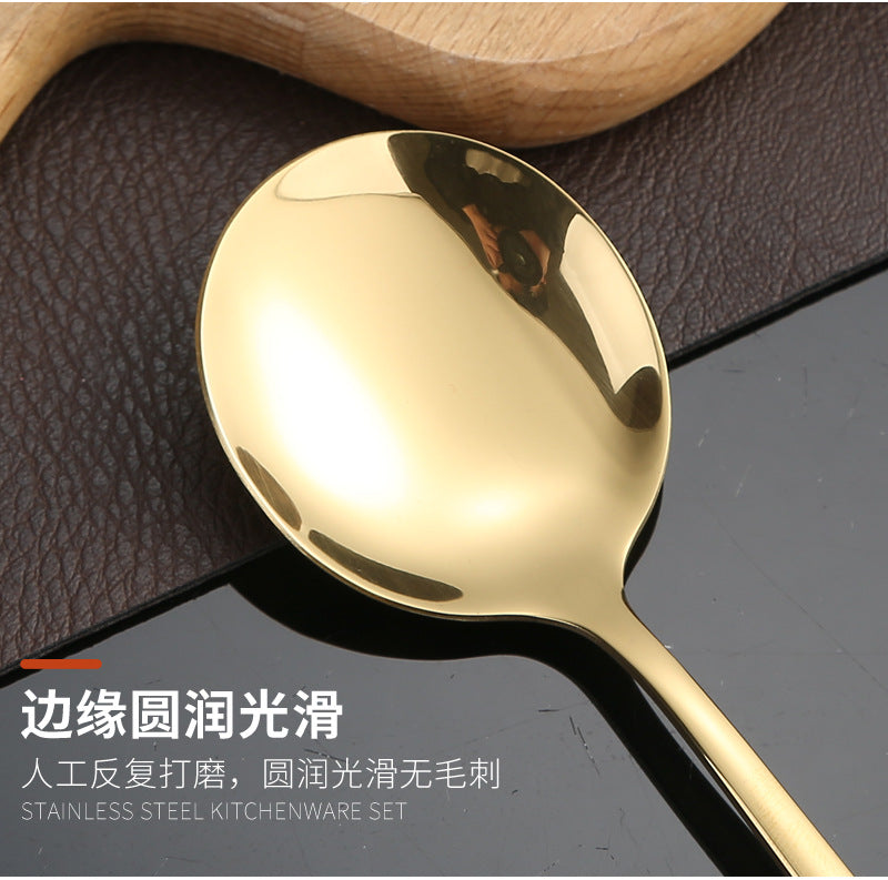 Stainless Steel Cutlery Knife Fork Spoon1010Four-piece Portuguese Western Steak Knife, Fork, and Spoon Set24Piece Suit