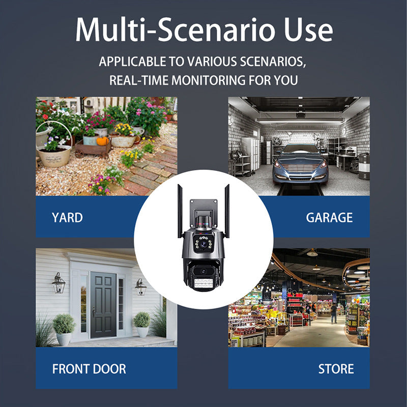 Surveillance Camera Dome Dual Screen Home Connection APP Binocular dual-lens outdoor HD wireless camera