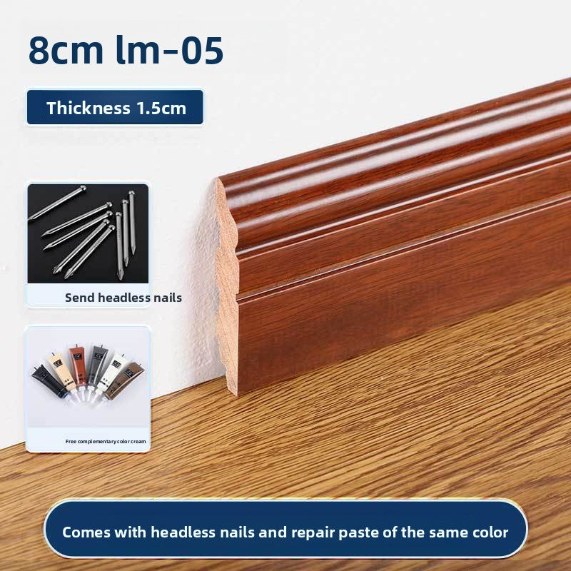 8Premium Solid Wood Skirting Board, Ultra-thin Corner Trim for the Whole House, Light Luxury Flat Baseboard