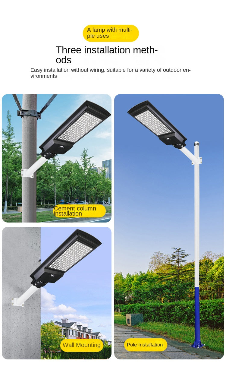 Wholesale Integrated LED Solar Street Light Human Induction New Rural Household Outdoor Garden Lamp ABS Body IP65 for Road