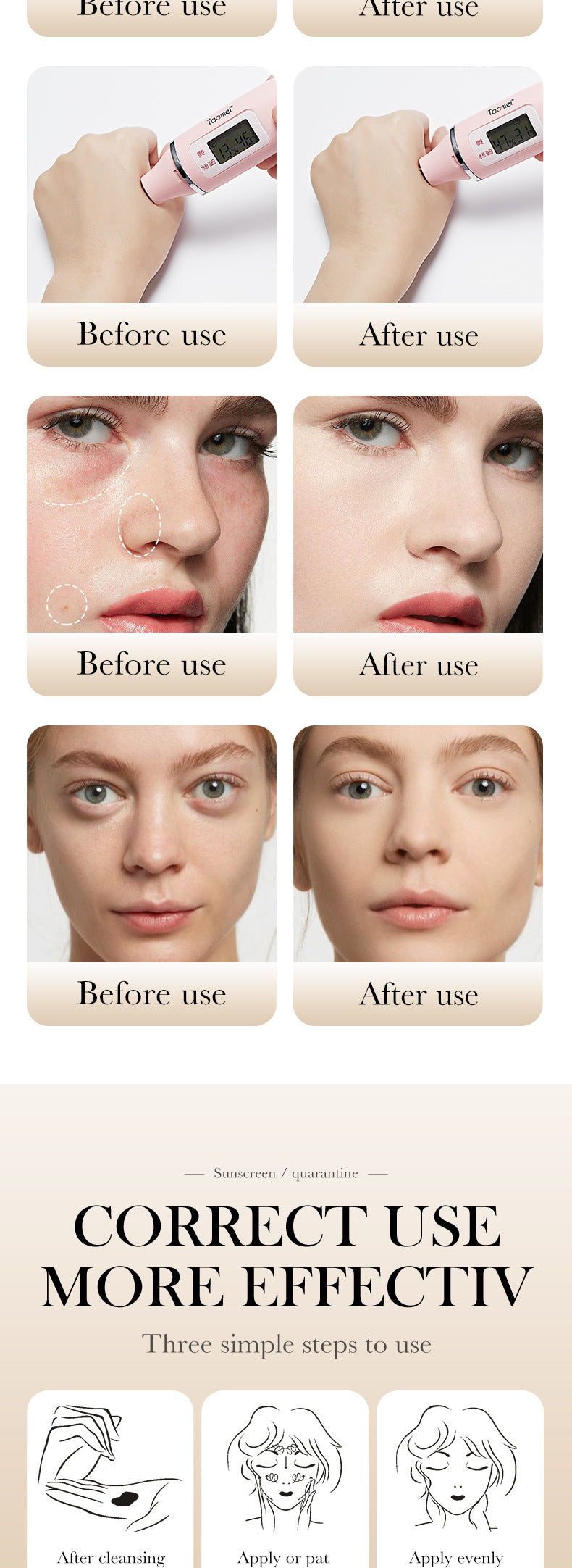 Makeup SADOER Three-color Rainbow Primer Brightening Skin Tone Sunscreen Makeup Base  Wholesale