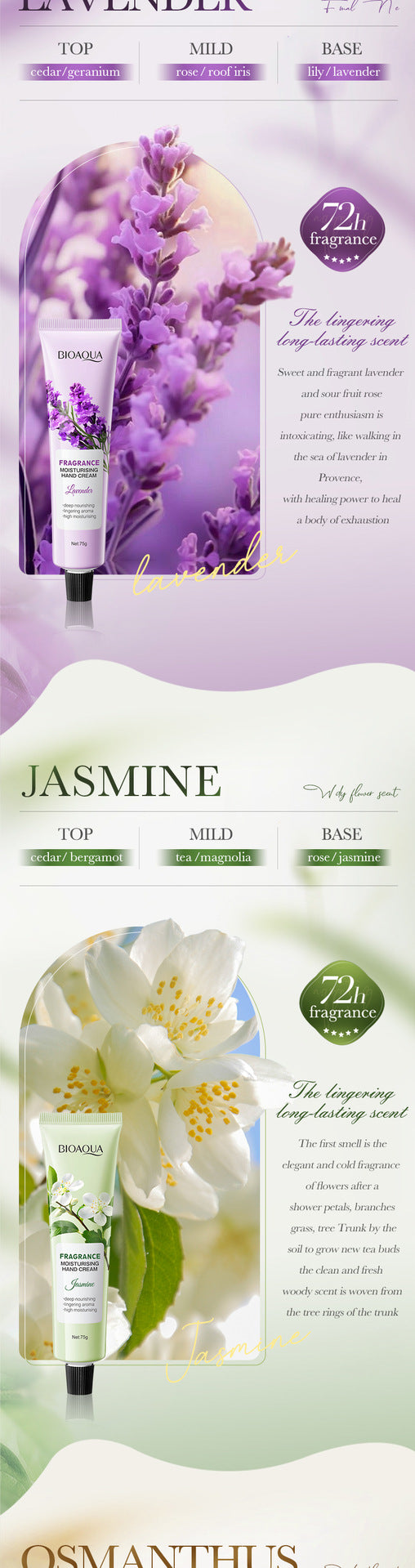 Fragrance Moisturizing Hand Cream Set BIOAOUA Autumn and winter moisturizing hand cream  foreign trade wholesale