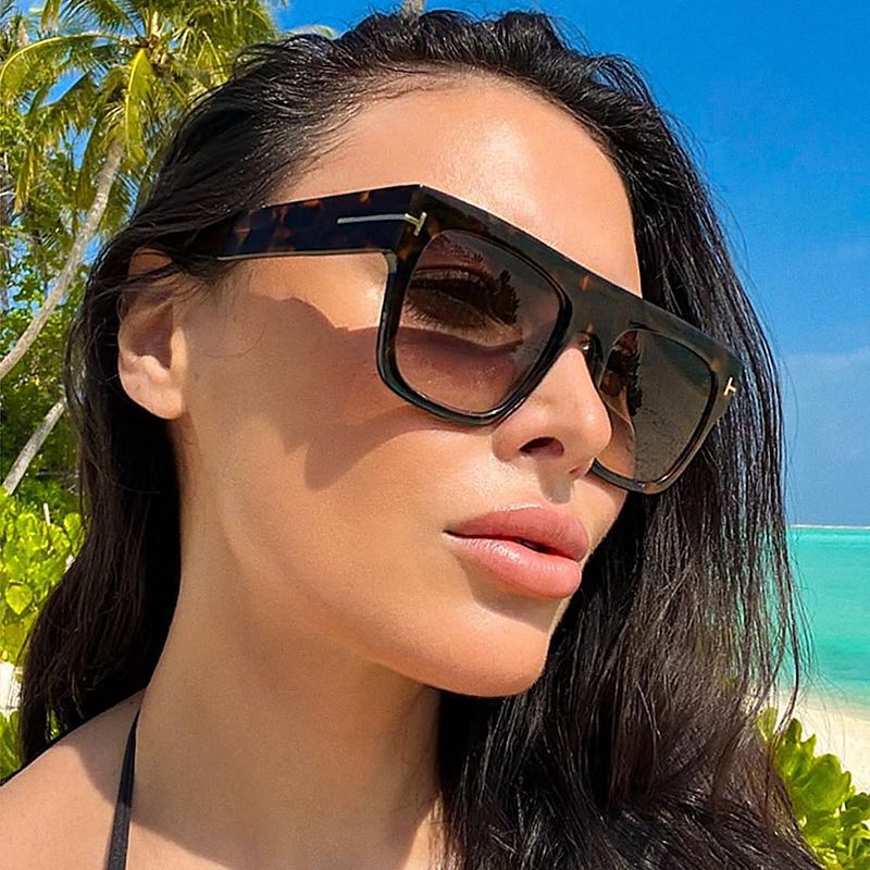 European and American retro women's sunglasses T Square Frame Sunglasses for Women Trendy Glasses Wholesale sunglasses