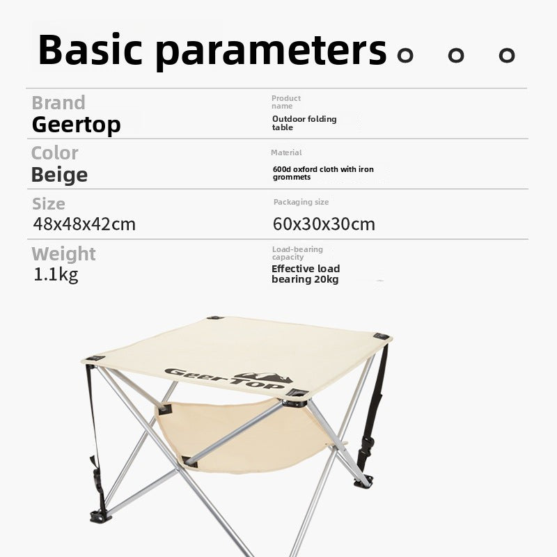 Camping Fabric Folding Table Camping Barbecue Stall Portable Mini Table Multifunctional Outdoor Picnic Table Outdoor Leisure