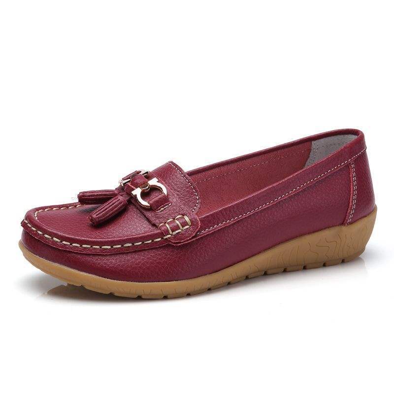 Women's Shoes Flat Soft Sole Thick Sole Loafers Thickened Nurse Shoes Rubber Sole Wedge Slip-On Women's Shoes
