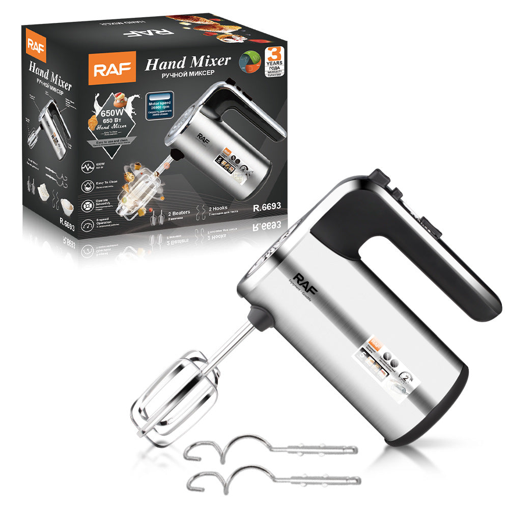 RAF European Standard Fully Automatic Handheld Household Electric Egg Beater Baking High-Power Whisk Cream Mixer