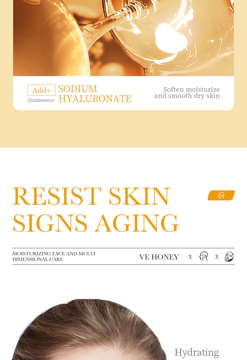 BIOAOUA Vitamin E Honey Mask Hydrating Moisturizing Repair Brightening Mask Wholesale 10 Pieces