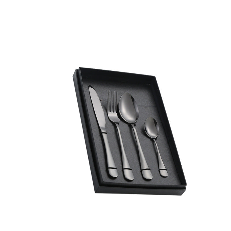 1010Stainless Steel Cutlery Western Knife Fork Spoon Set Western Restaurant Steak Knife Fork Four-Piece Gift Box