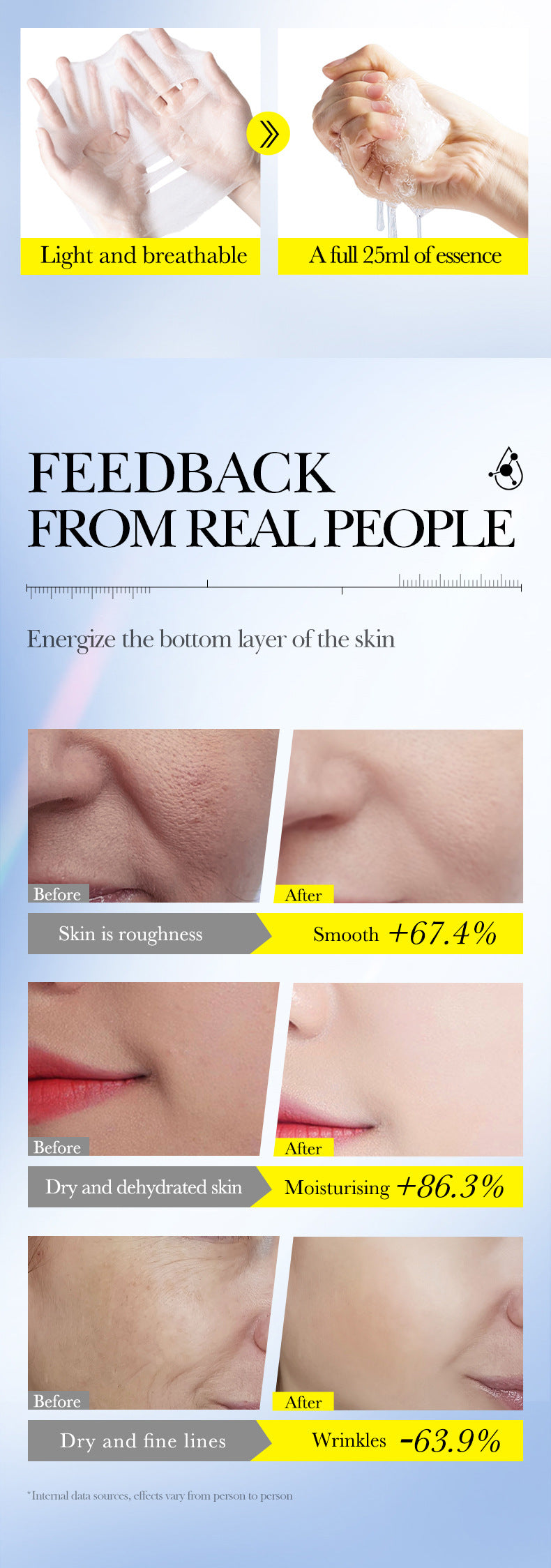 8Heavy Hyaluronic Acid Skin Rejuvenation Mask SADOER Moisturizing and Hydrating Face Mask Wholesale for  Trade