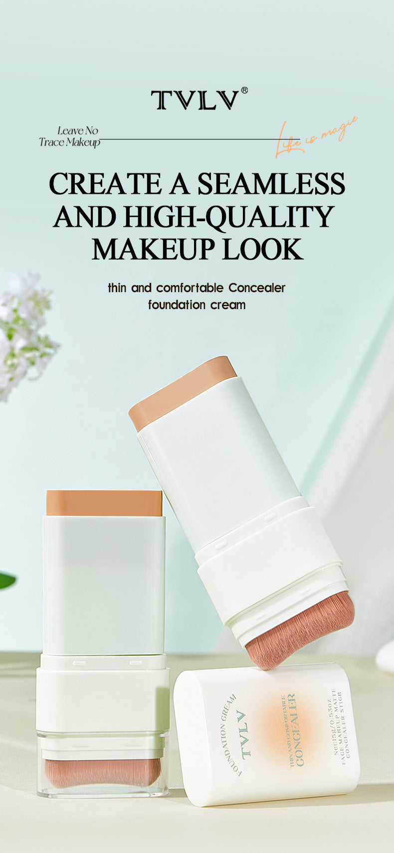 E-commerce Dropshipping Yellow Black Skin Foundation Double-ended Concealer Foundation Stick Waterproof Non-smudge Wholesale Cosmetics