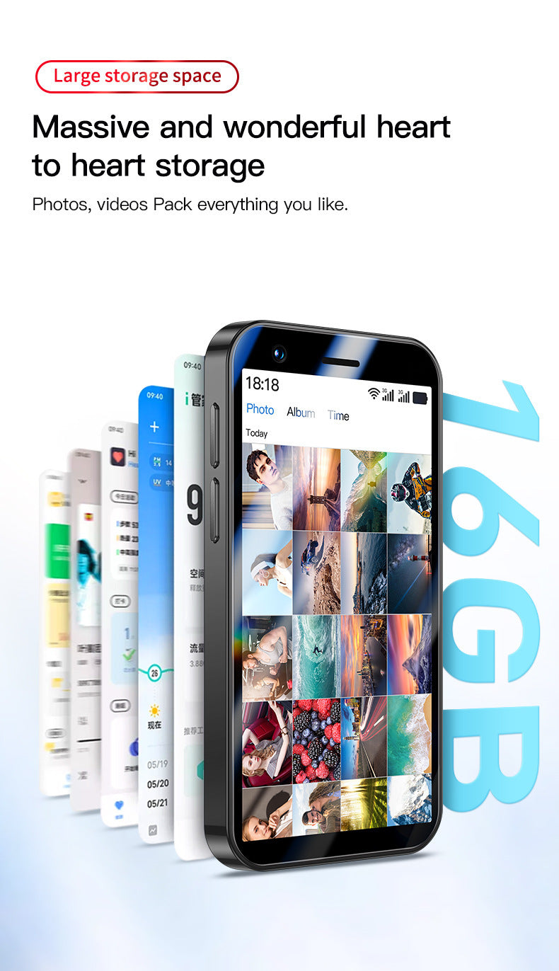 MINF8promax Mini Smart Small Phone3.0Screen3G Network Android Foreign Language