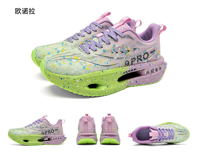 Autumn New Red Rabbit9Fluorescent Parent-Child Comfortable Sports Shoes High Elasticity Really Soft Sole Carbon Plate Wear-Resistant Running