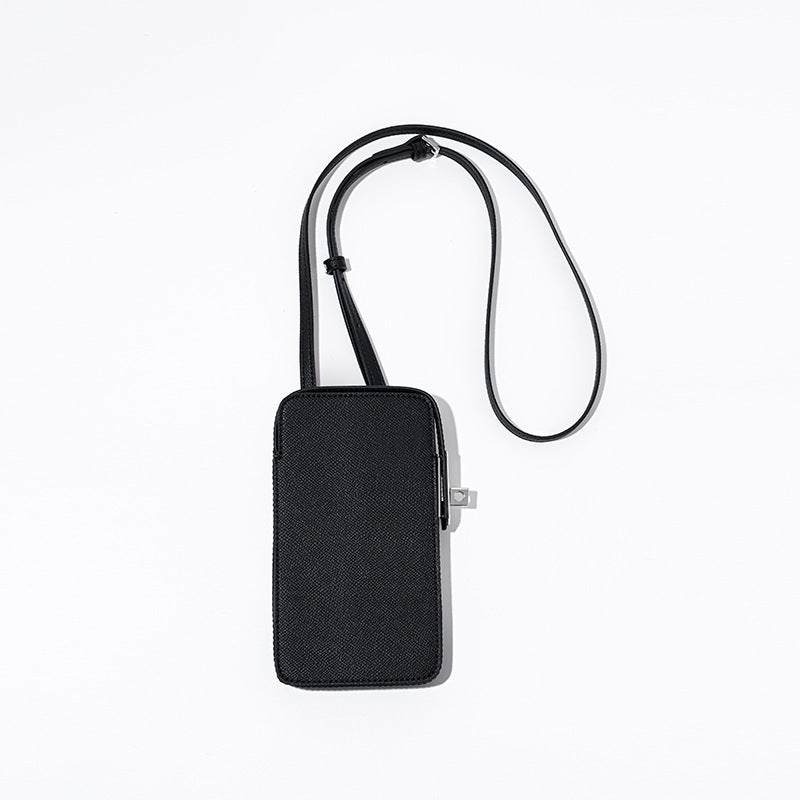 New Fashion Versatile Lock Buckle Phone Bag Solid Color Palm Print Box Bag Simple Mini Crossbody Bag for Women