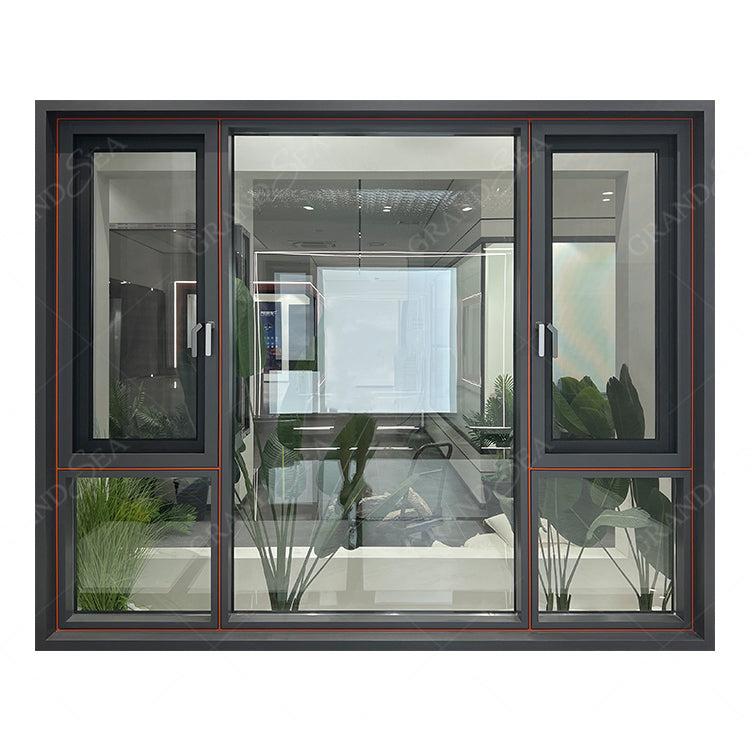 New Products Latest Design Double Glazed Windows Double French Aluminum Window With Grill Design