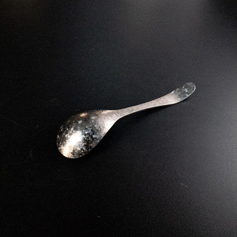 Titanium Spoon Pure Titanium Spoon Crystal Pure Titanium Coffee Spoon Hammered Ice Flower Spoon Household Deepened Tea Spoon Long Handle Seasoning Spoon