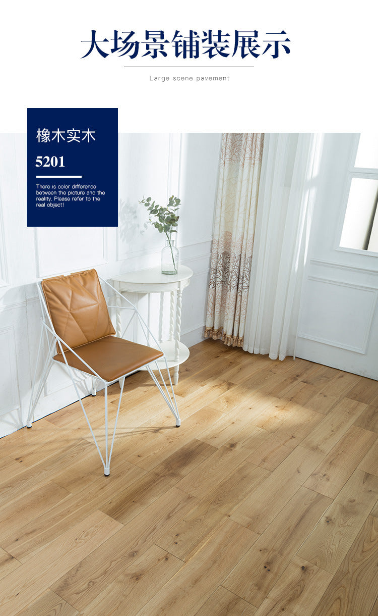In-stock Solid Oak Flooring from Source Scar Modification Hand Scratch Pattern Original Wood Floor Solid Wood with Dragon Bone Design
