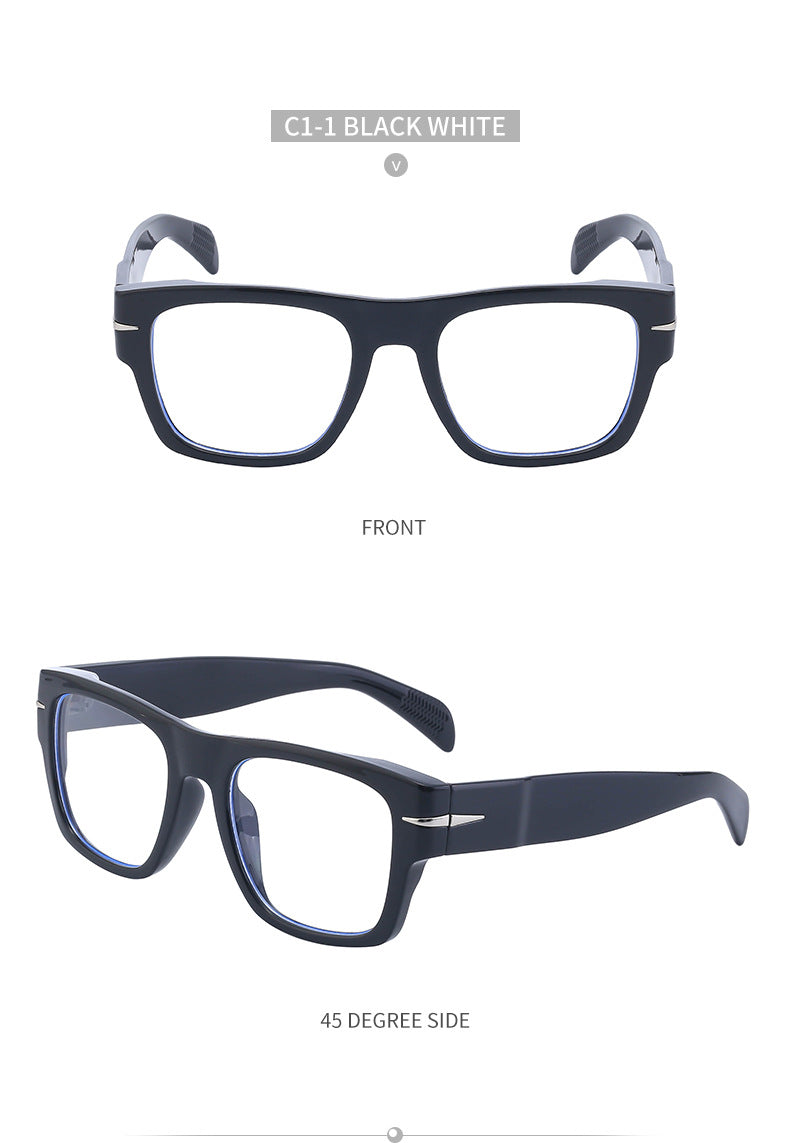 David's Retro Sunglasses for Men, European and American Style, Fashionable Trendy Square Frame Sunglasses, High-End Full Frame Glasses for Men