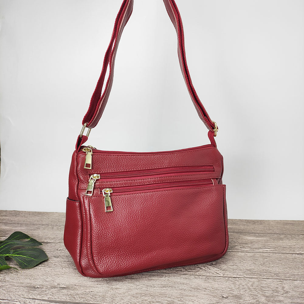 Mom's Handbag for Women2025New Genuine Leather Crossbody Bag Large Capacity Luxury Top Layer Cowhide Versatile for Middle-aged