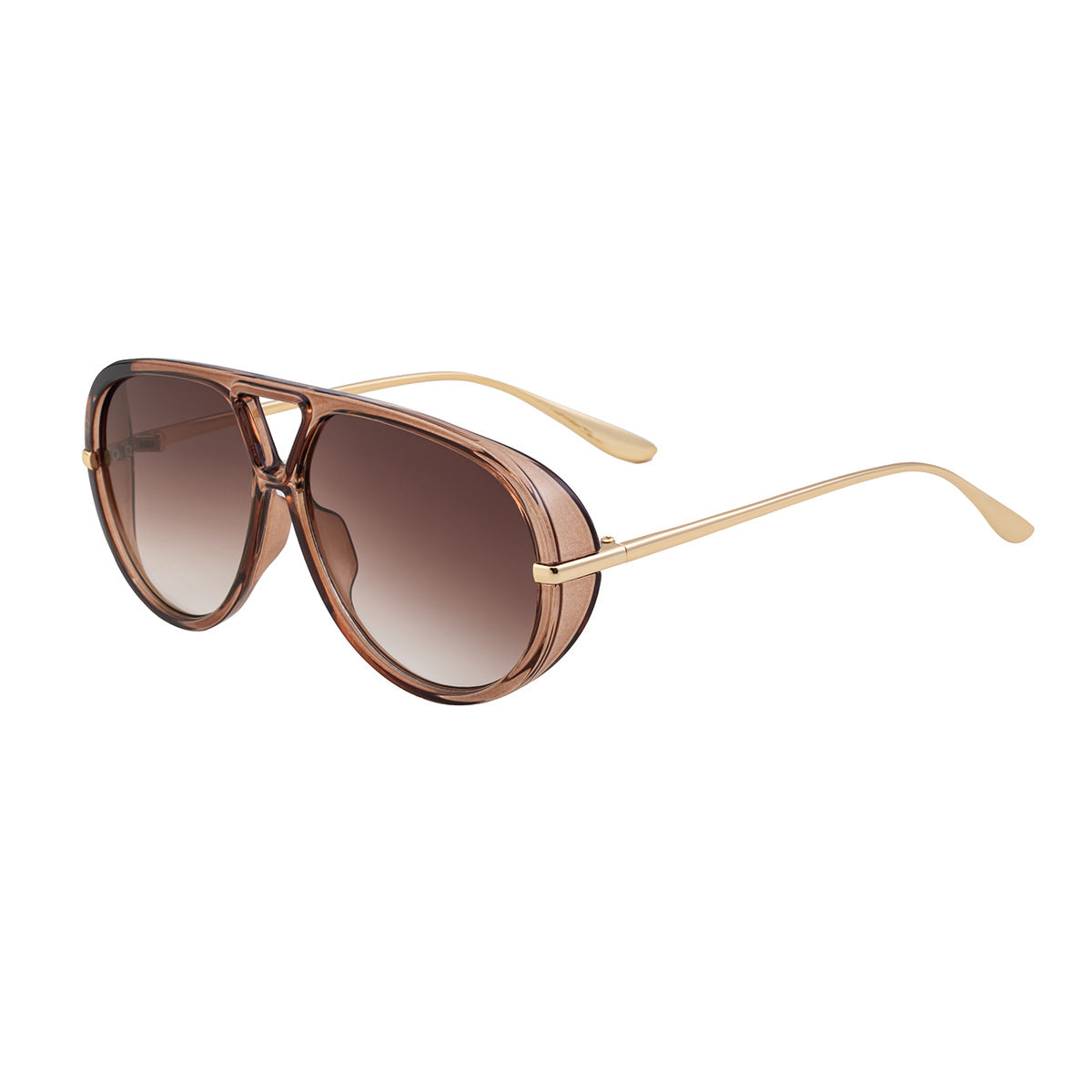 2025New European and American Style Toad Sunglasses for Men, Double Bridge Aviator Glasses, Outdoor Sun Protection Sunglasses for Men